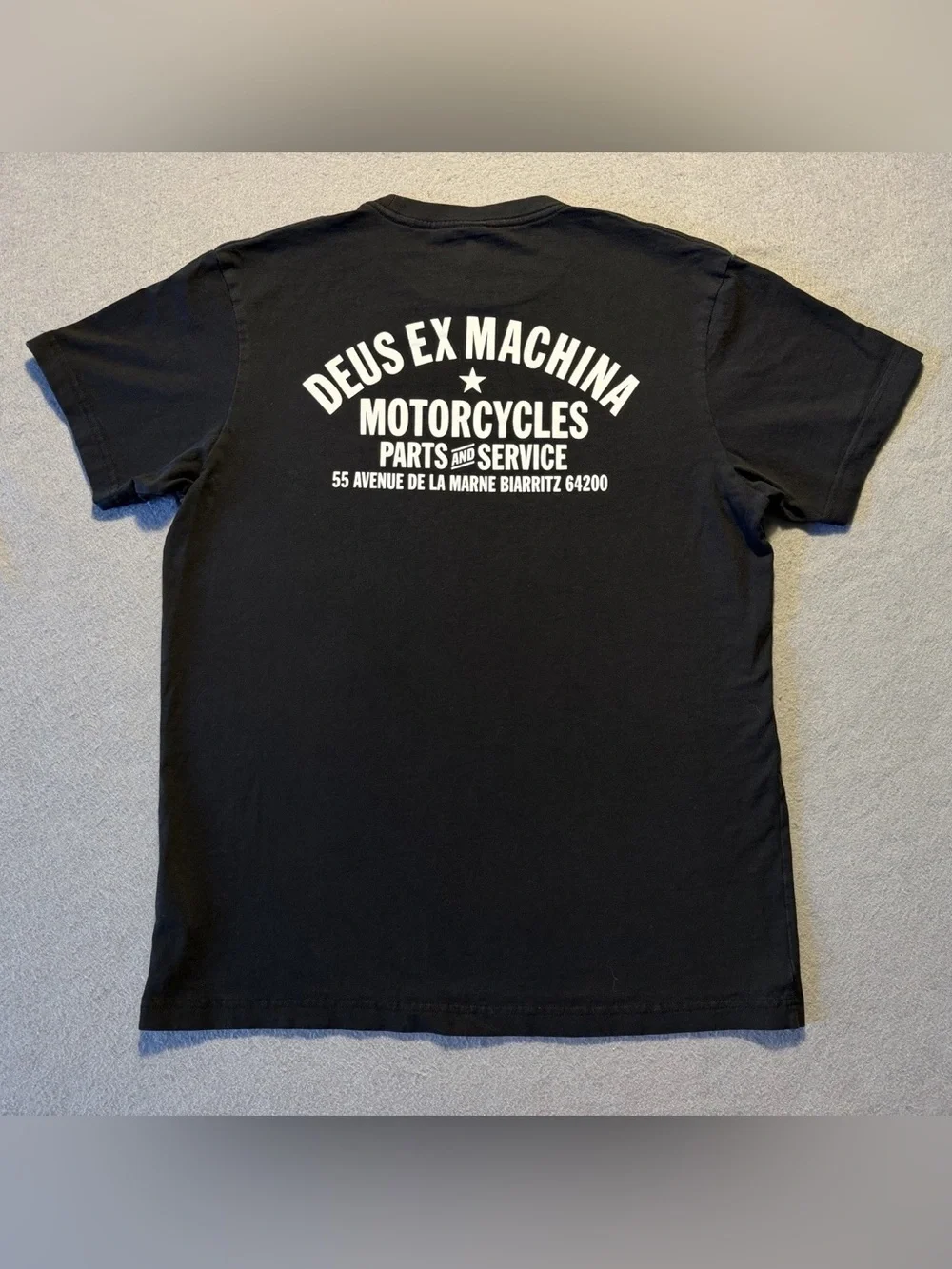 Deus Ex Machina T-Shirt Men’s Large Black Motorcycles Parts & Service Tee